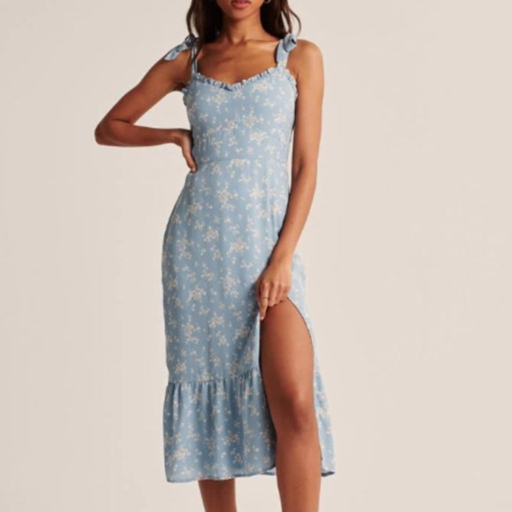 Abercrombie & Fitch Floral Tiered Midi Dress